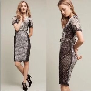 Byron Lars Anthropologie Lace Pencil Dress